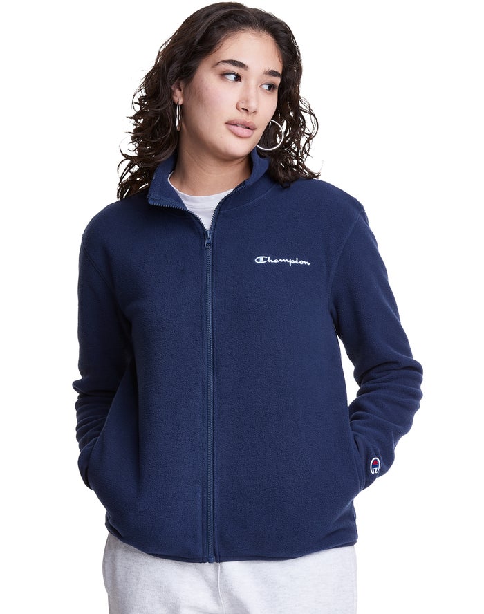 Champion Polar Fleece Full Zip Mock Neck Kadın Ceket Lacivert ( HQRATP052 )